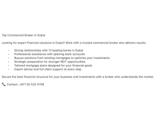 Top Commercial Broker in Dubai